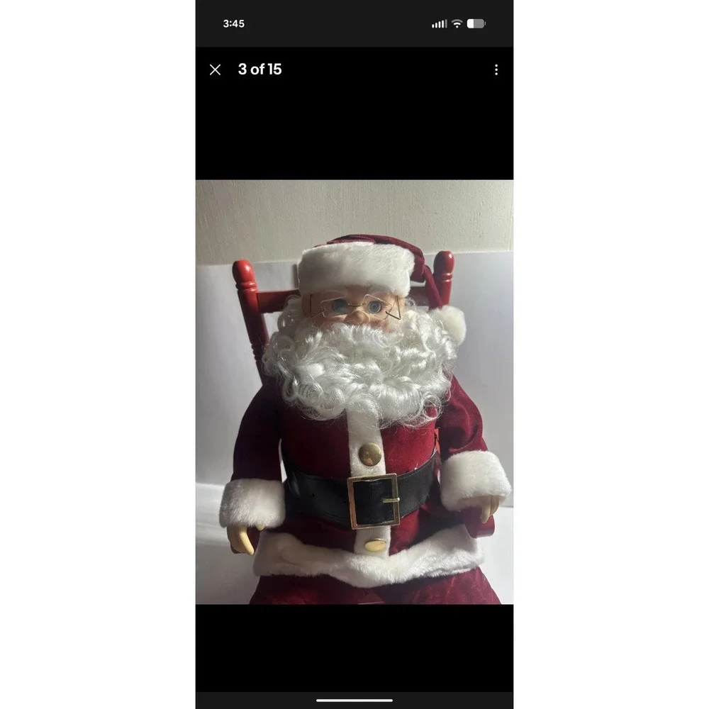 Vintage Rocking Santa Claus In Chair North Pole Productions Christmas 1991 Boxed